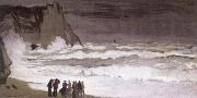 Claude Monet Rough Sea at Etretat painting